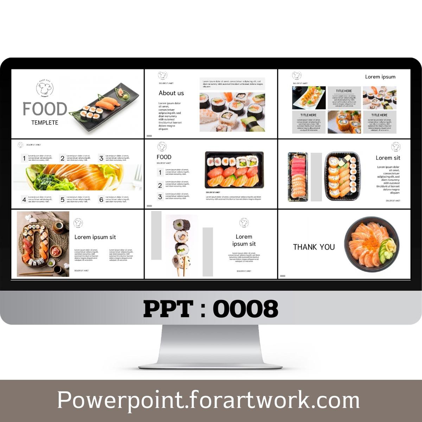 เทมเพลต PowerPoint สำหรับเมนูอาหาร ร้านอาหาร และคาเฟ่ (0008)
