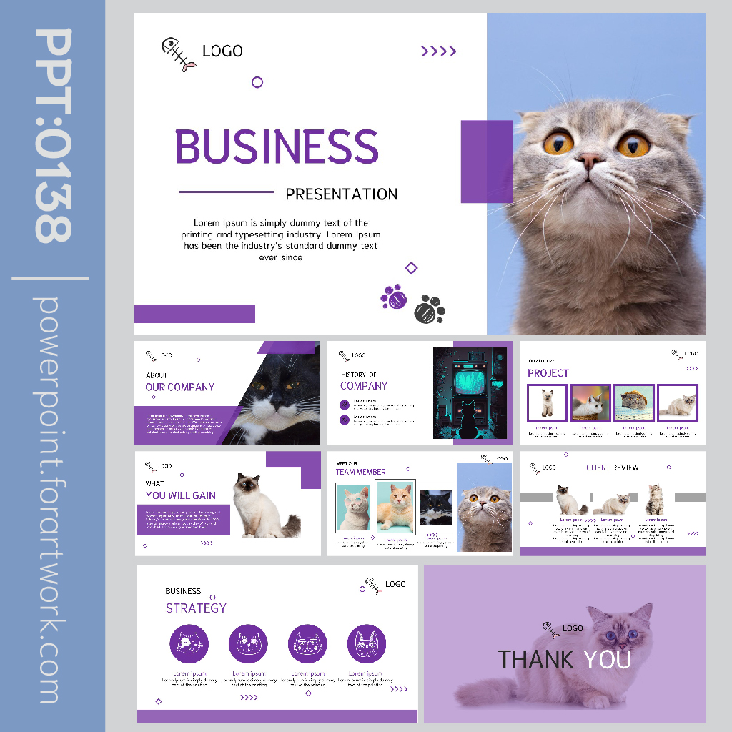 เทมเพลต PowerPoint Presentation Company Profile โทนสีม่วง เรียบหรู (0138)