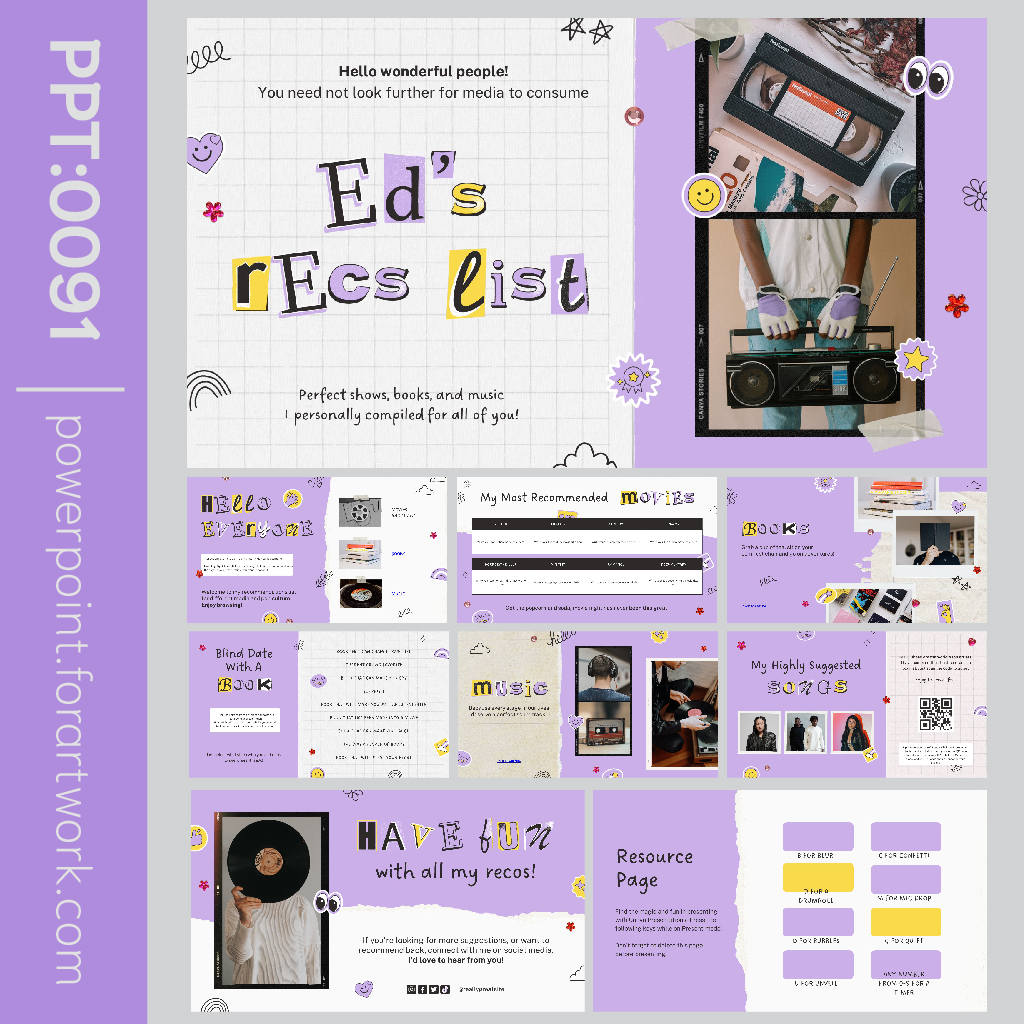 เทมเพลต PowerPoint สื่อการเรียนการสอน วิชาภาษาอังกฤษ(English) สีม่วง Pastel สวยๆ (0091)