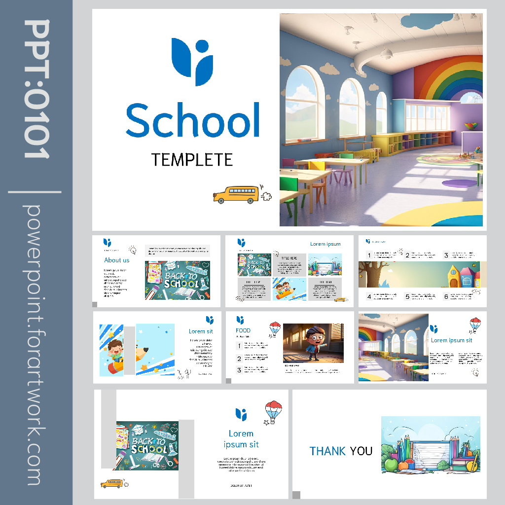 เทมเพลต PowerPoint สื่อการเรียนการสอนการ์ตูนน่ารักๆ ธีมสีขาว สไตล์มินิมอล (0101)