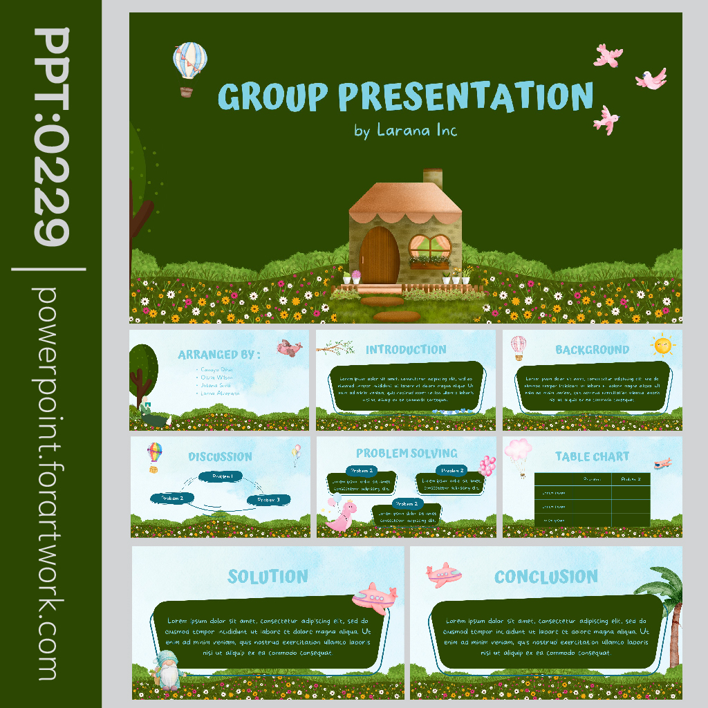 เทมเพลต PowerPoint กลุ่มรายงานวิชาการ สีเขียวเข้ม สวยๆ(0229)