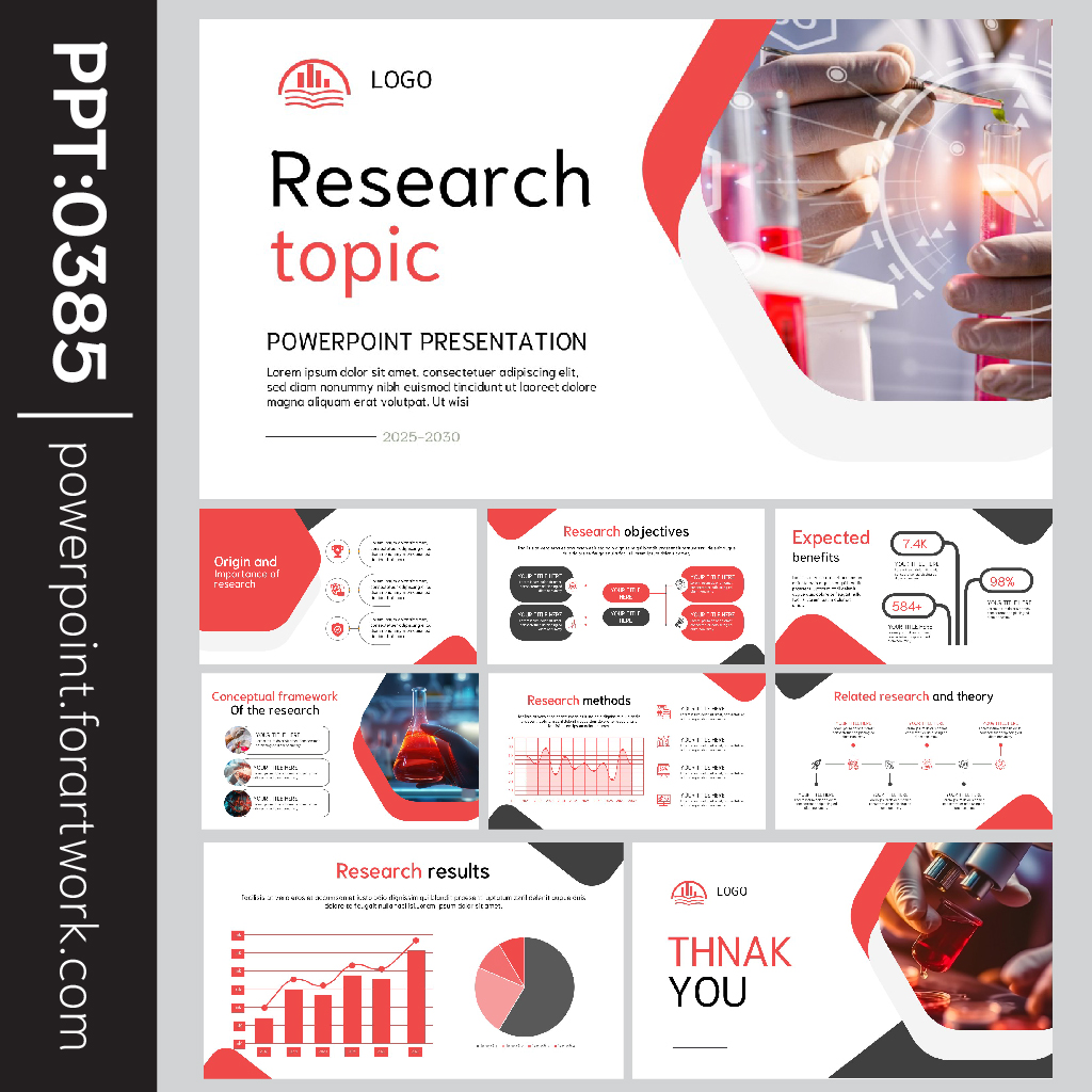 เทมเพลตพาวเวอร์พอยต์ งานวิจัย สำหรับการนำเสนอผลงานวิชาการและโครงงานวิจัยระดับมืออาชีพ-385