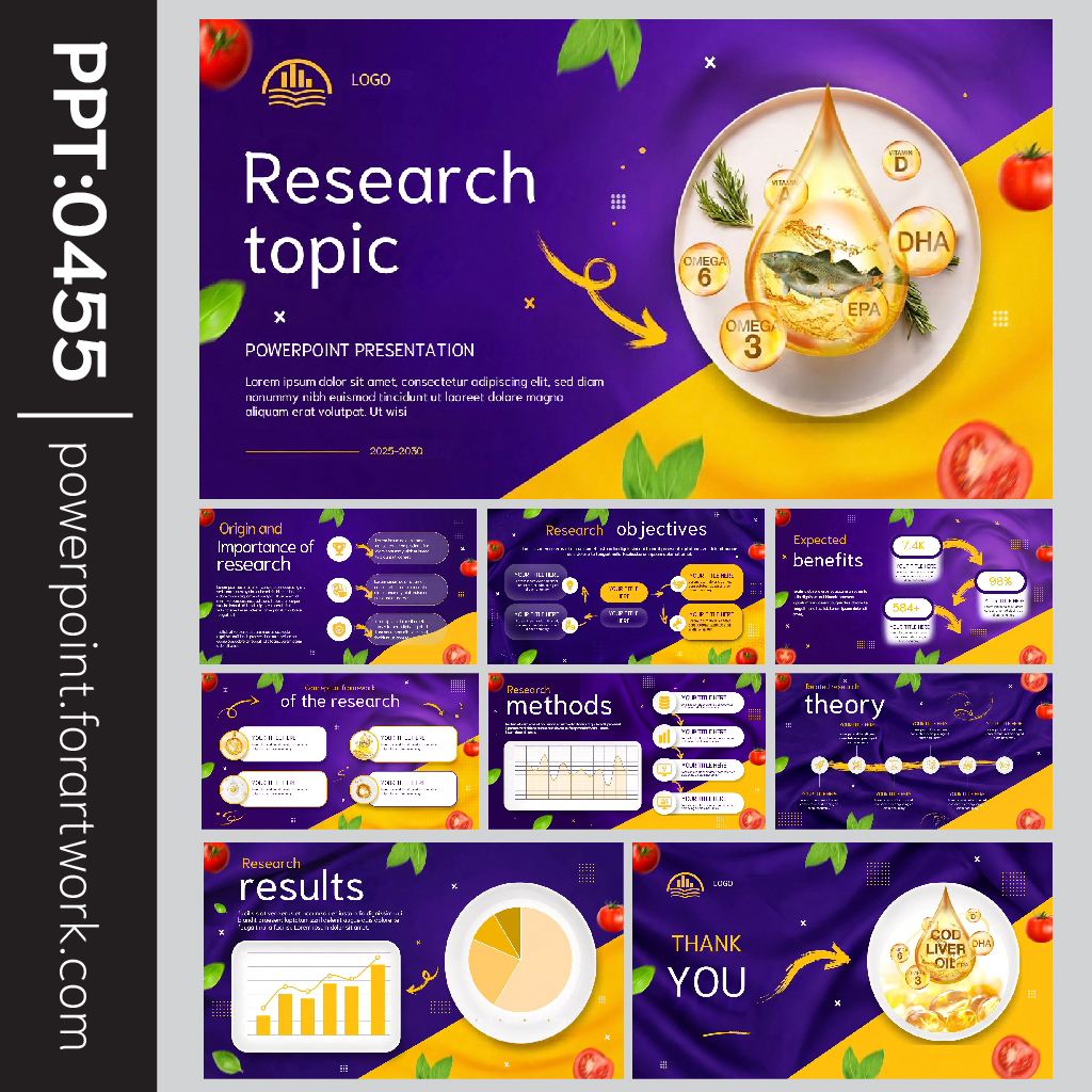 เทมเพลต PowerPoint งานวิจัย และ Template PowerPoint วิจัย สำหรับนำเสนองานวิจัยและวิทยานิพนธ์