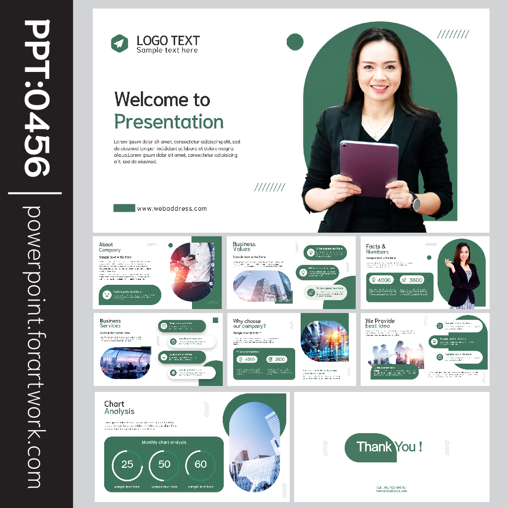 เทมเพลต PowerPoint บริษัท และ Template PowerPoint Company Profile สไตล์โมเดิร์น สำหรับองค์กร